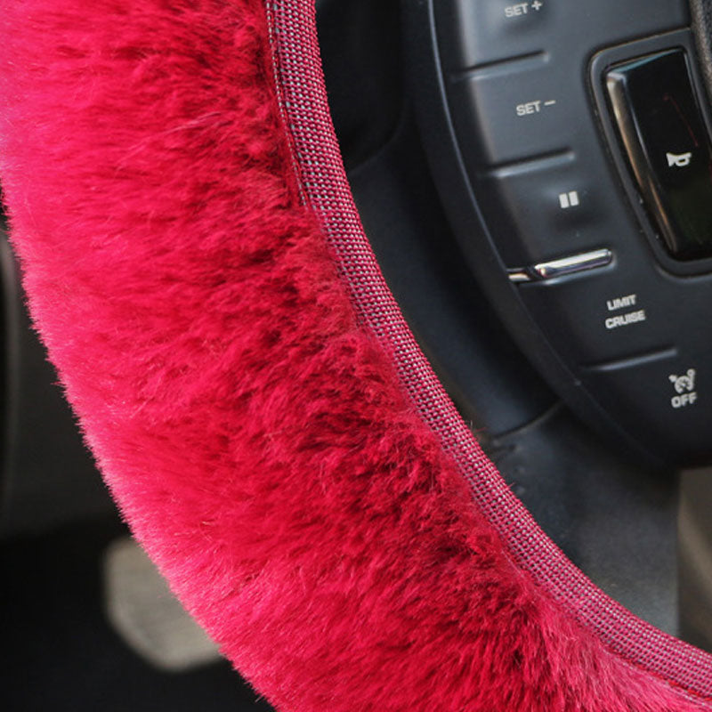 High elastic plush steering wheel cover