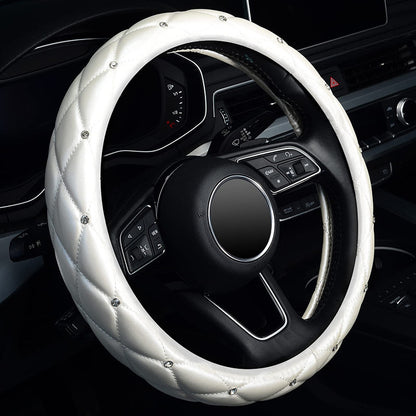 Diamond pattern steering wheel cover