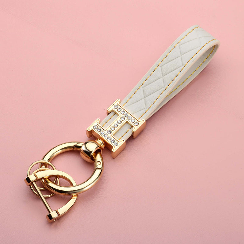 Leather Rhinestones Key Strap