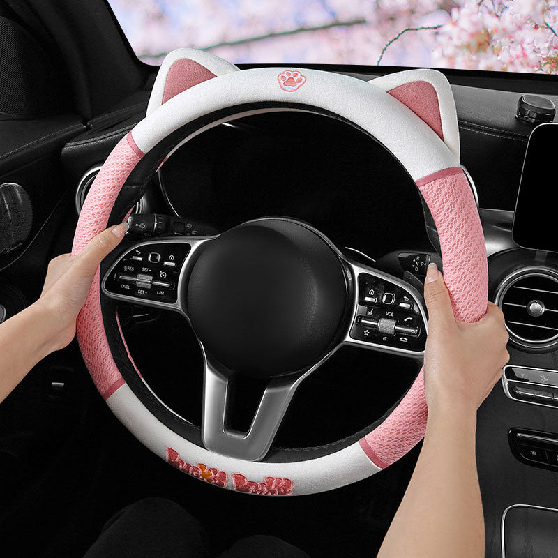 Cute Cartoon Sweet Cat Steering Wheel Cover