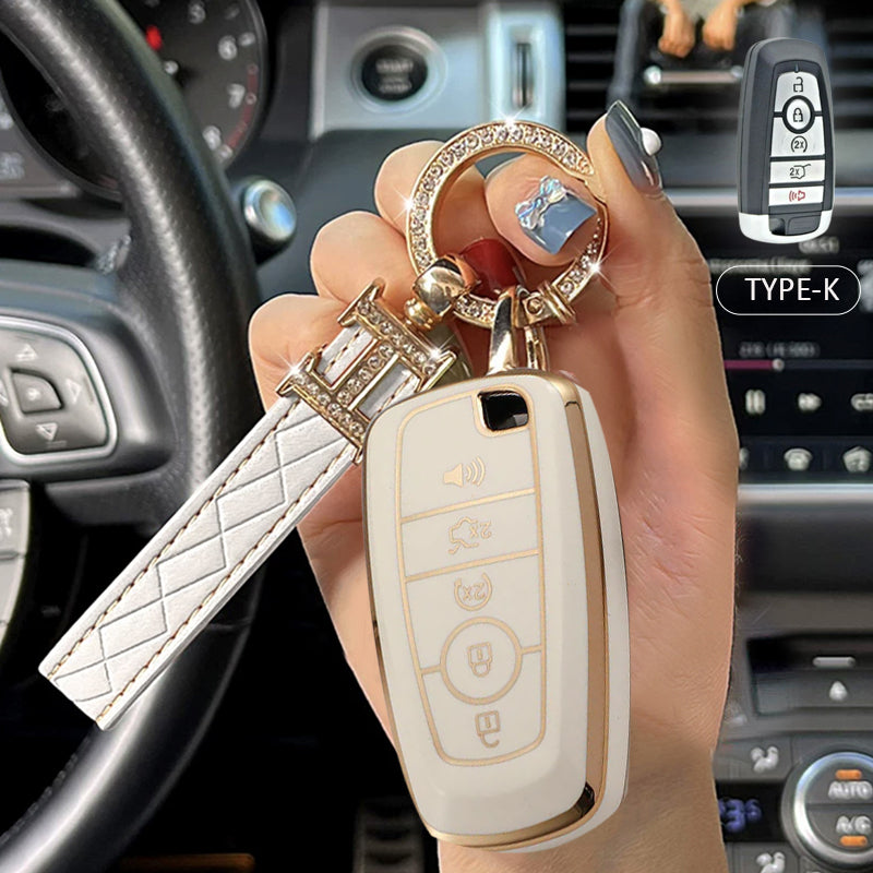 Ford Car Key Case Rhinestones Keychain