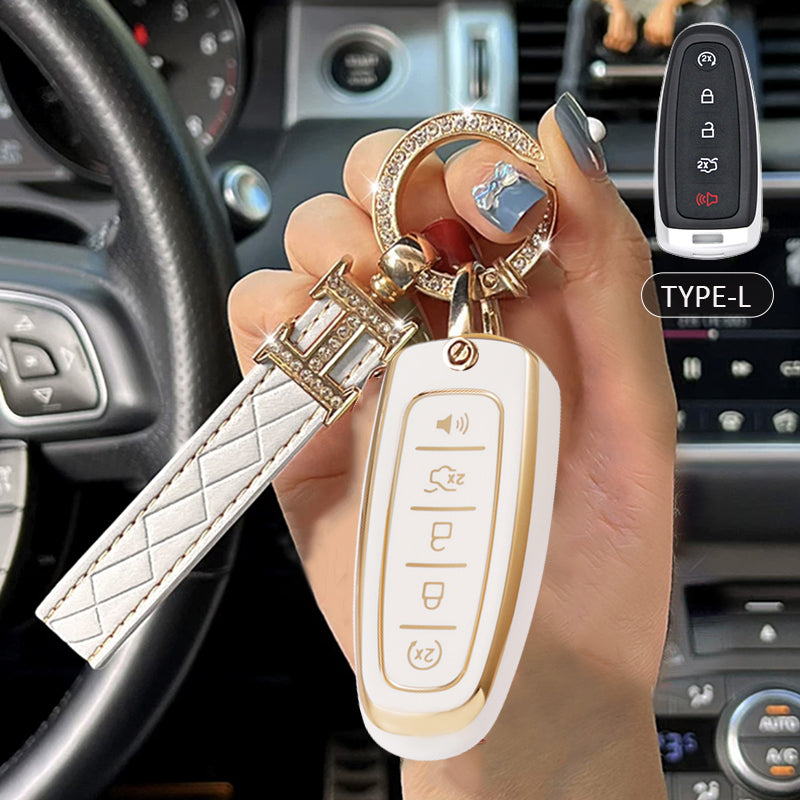 Ford Car Key Case Rhinestones Keychain