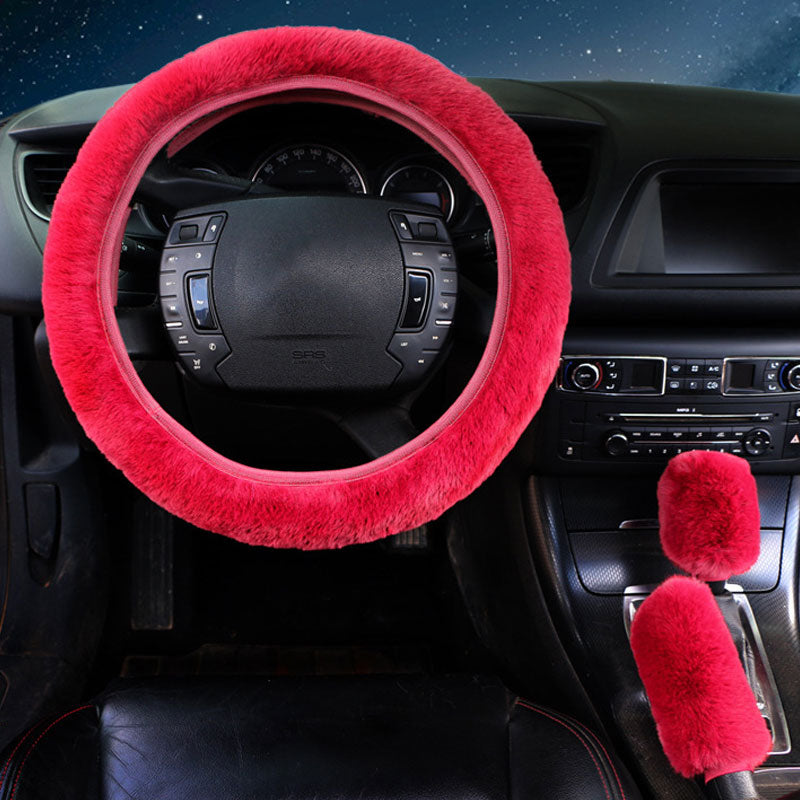 High elastic plush steering wheel cover