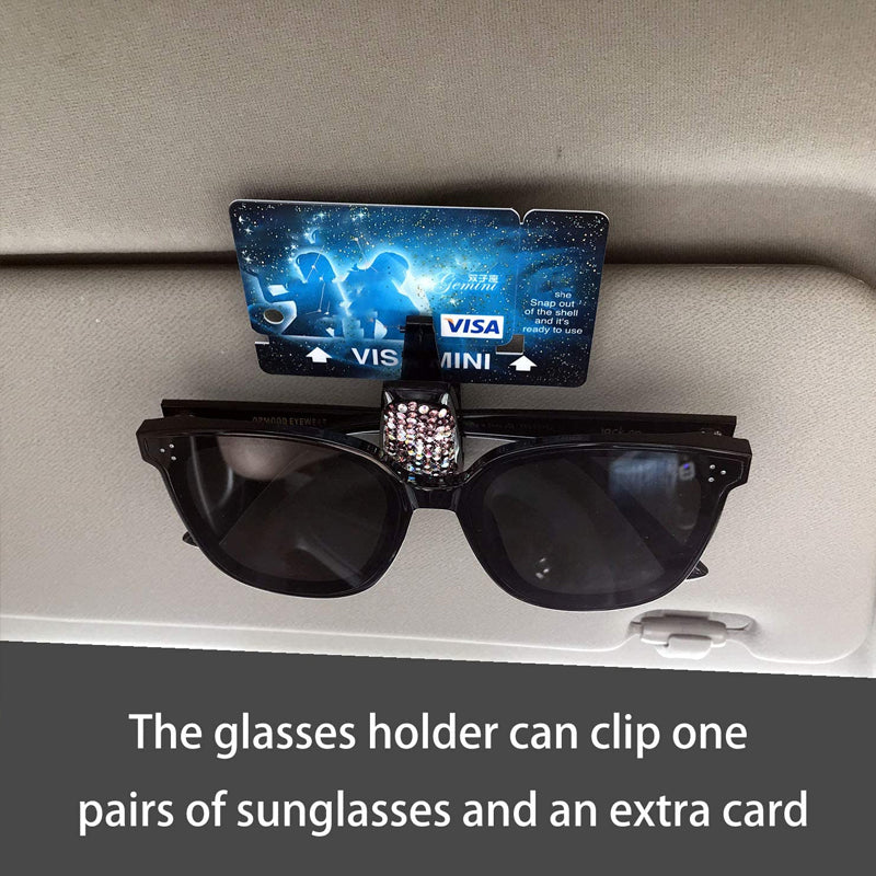 Car glasses clip with diamonds