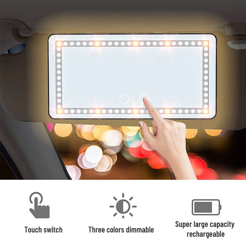 Car Visor Vanity Mirror (3 Light Modes）