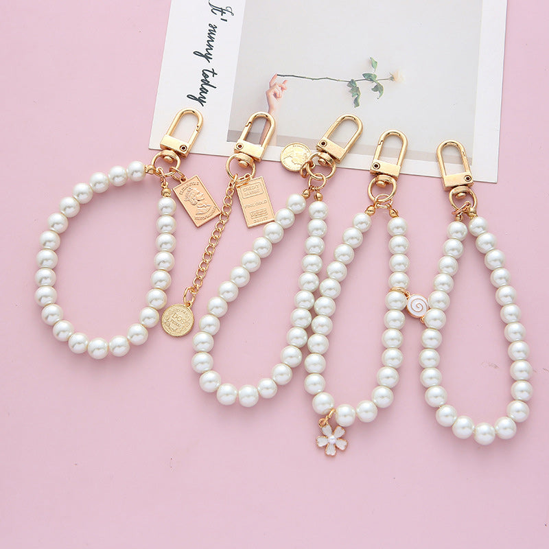 Pearl Chain Key Pendant