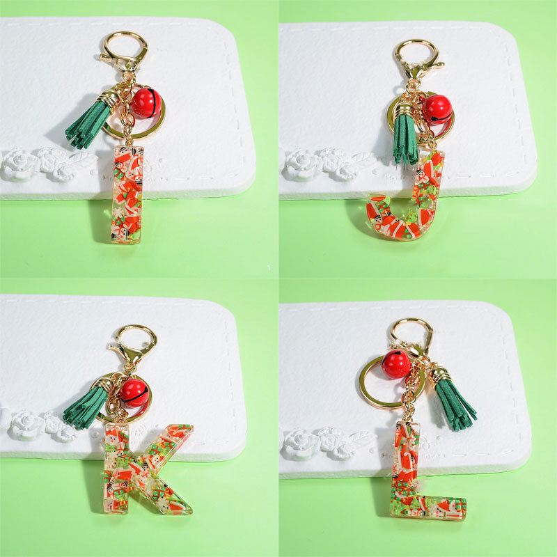 Christmas Theme English Letter Keychain