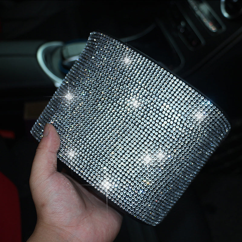 Car Diamond Studded Trash Can