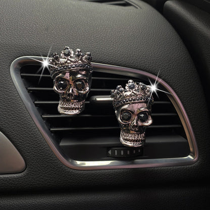 Retro Metal Skull Car Air Vent Perfume Clip