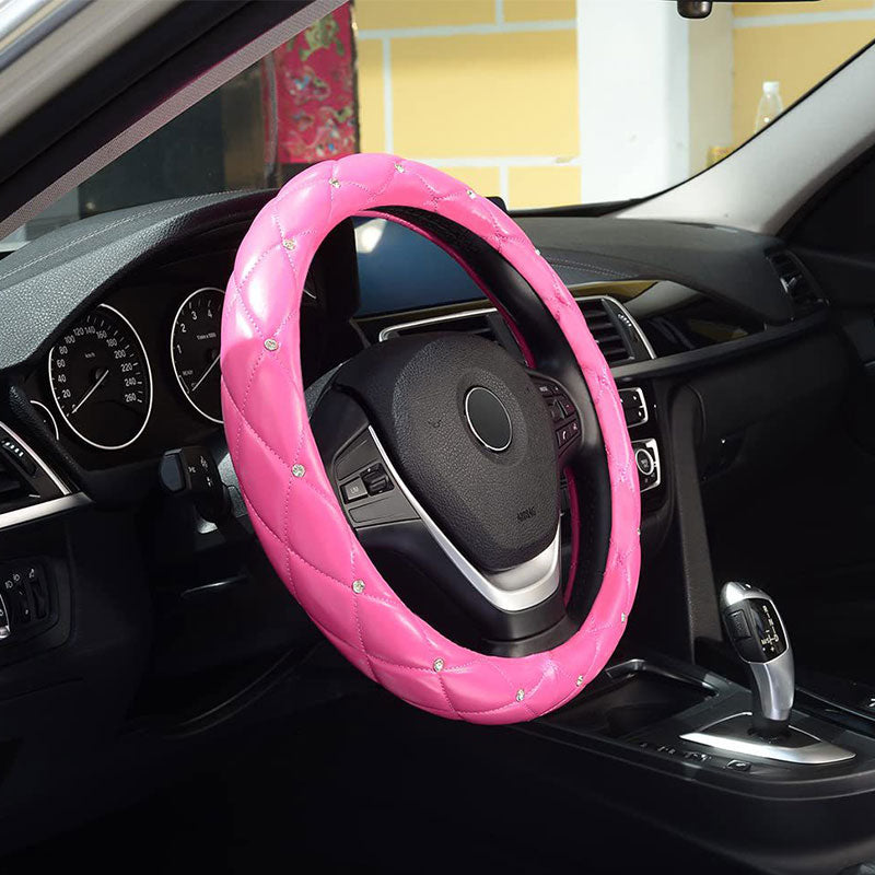 Diamond pattern steering wheel cover