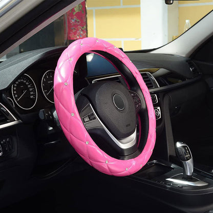 Diamond pattern steering wheel cover