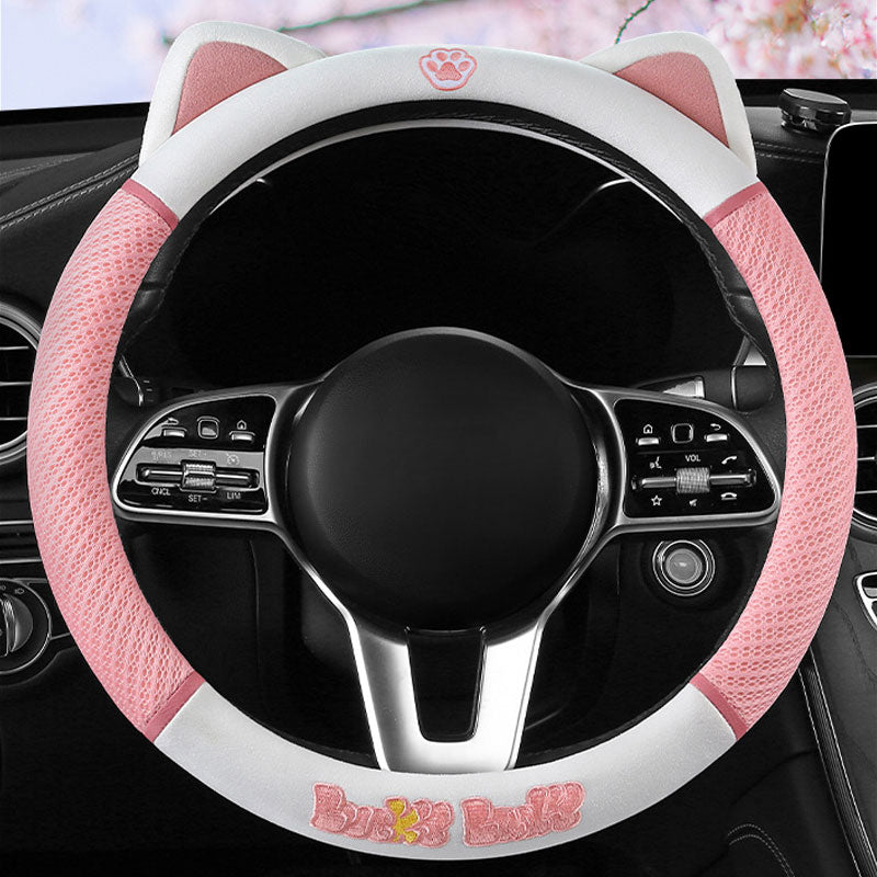 Cute Cartoon Sweet Cat Steering Wheel Cover