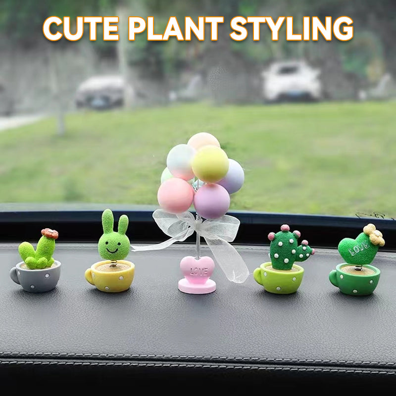 Cute Cactus Small Potted Car Ornaments
