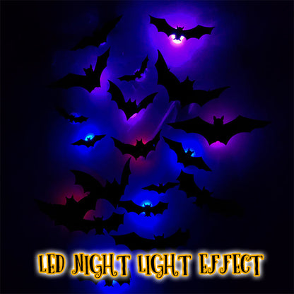 Halloween LED Night Light Bat Wall Sticker