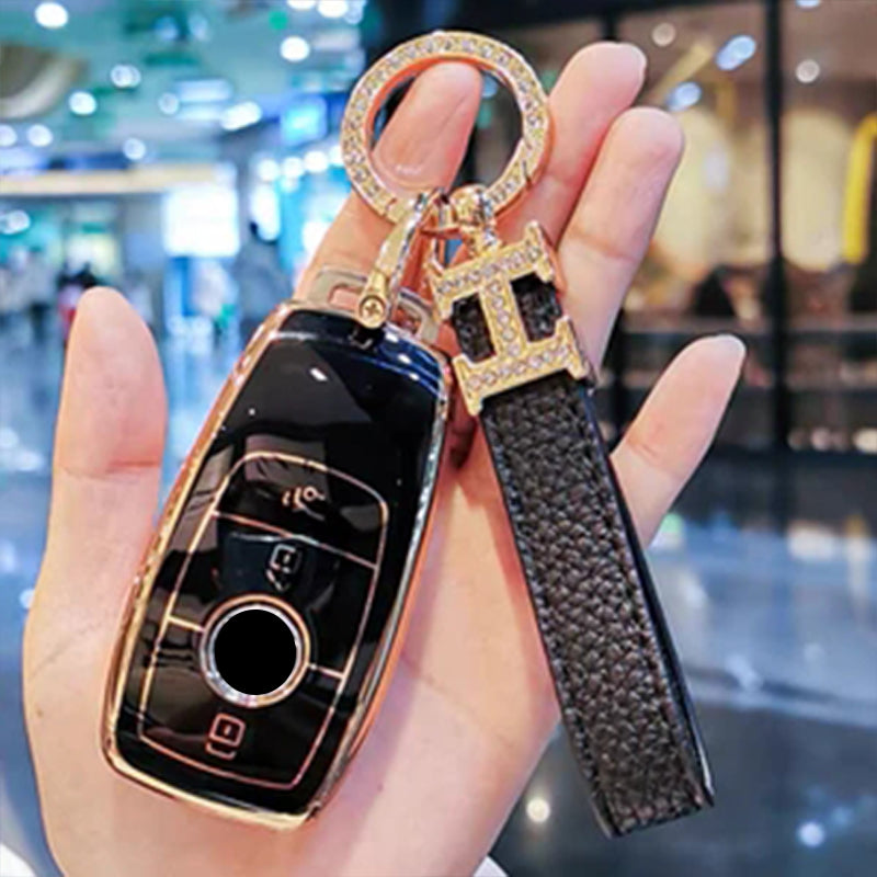 Mercedes Car Key Case Rhinestones Keychain
