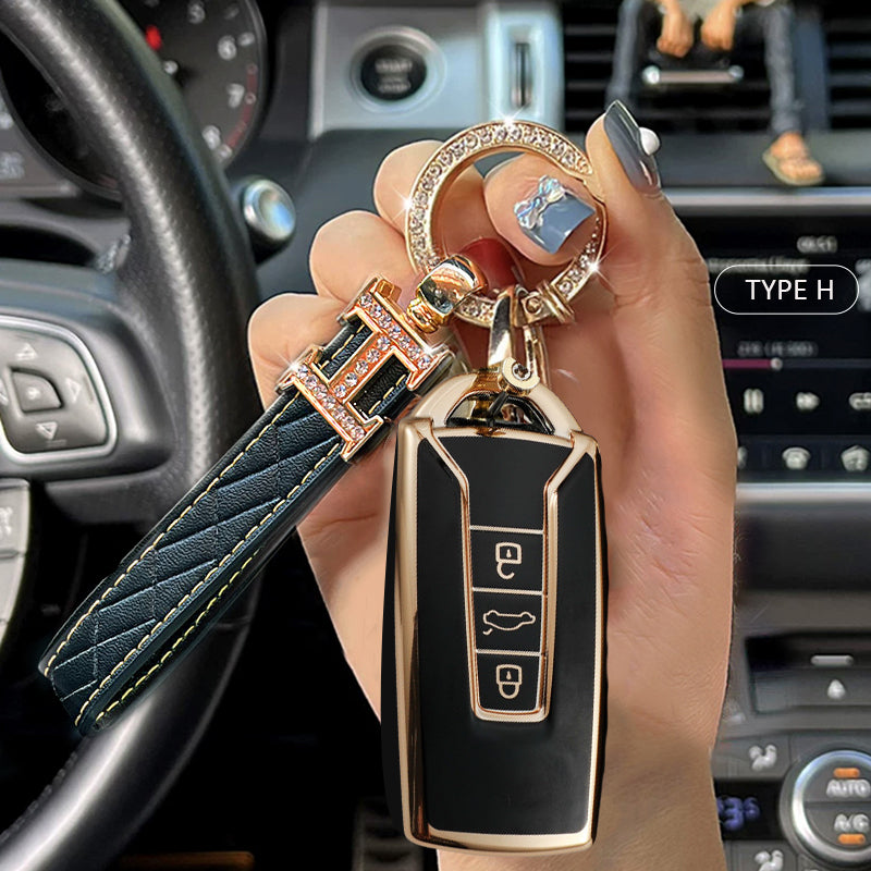 Volkswagen Car Key Case Rhinestones Keychain