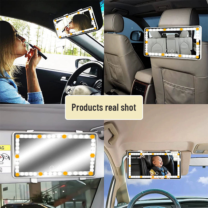 Car Visor Vanity Mirror (3 Light Modes）