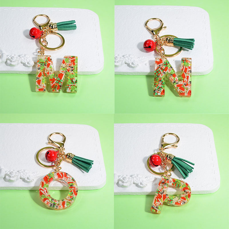 Christmas Theme English Letter Keychain