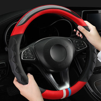 Carbon Fiber Color Block Steering Wheel Cover