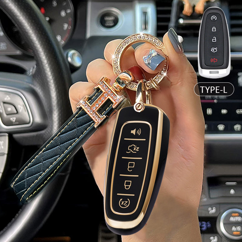 Ford Car Key Case Rhinestones Keychain