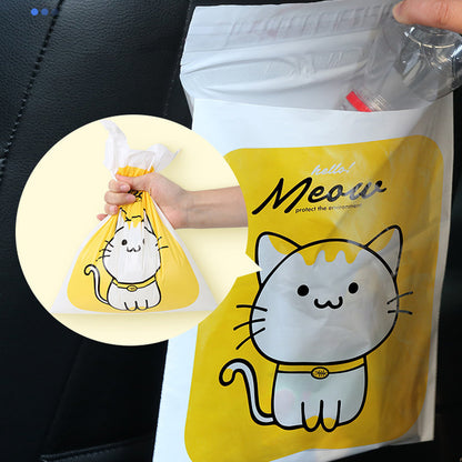 Cute Cartoon Hanging Disposable Storage Bag In The Car(50 PCS)