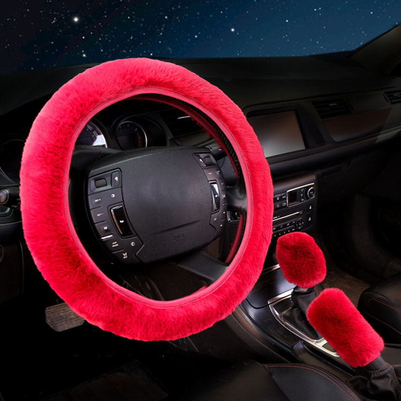 High elastic plush steering wheel cover