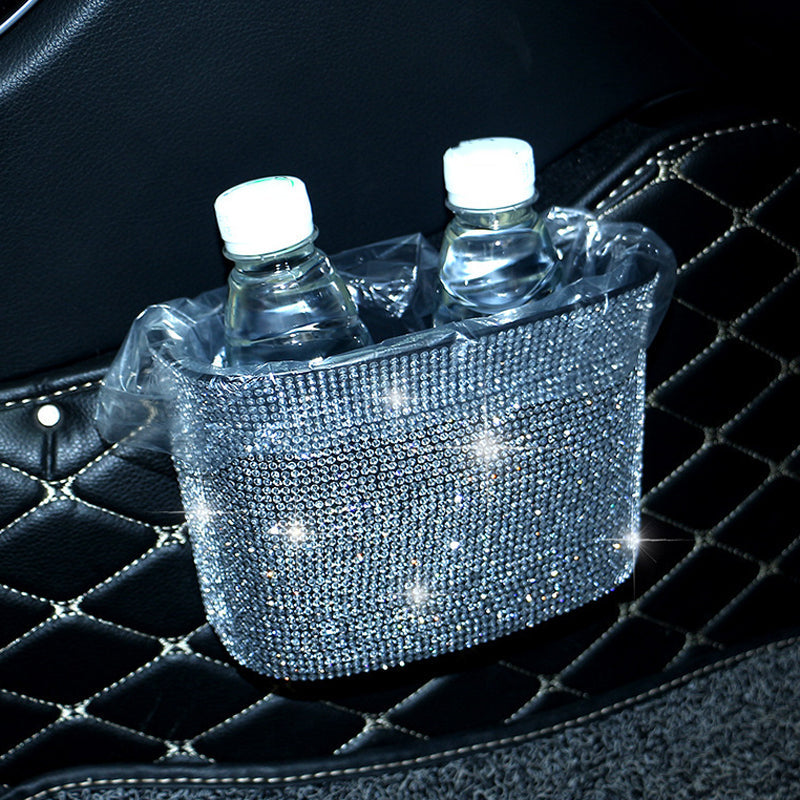 Car Diamond Studded Trash Can