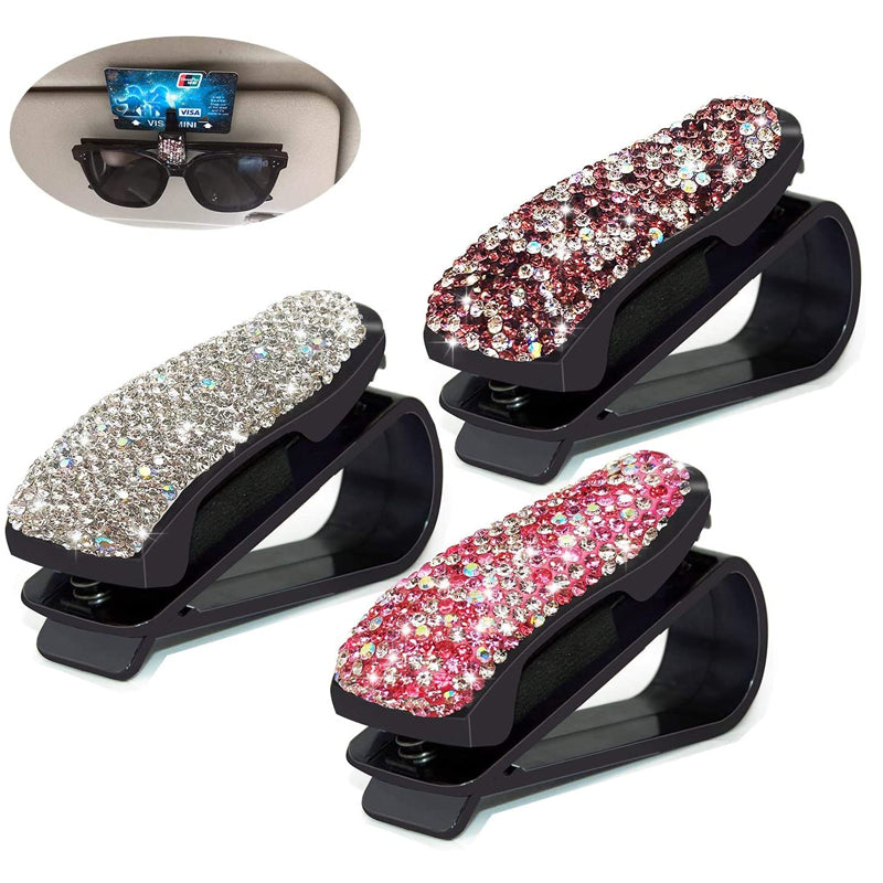 Car glasses clip with diamonds