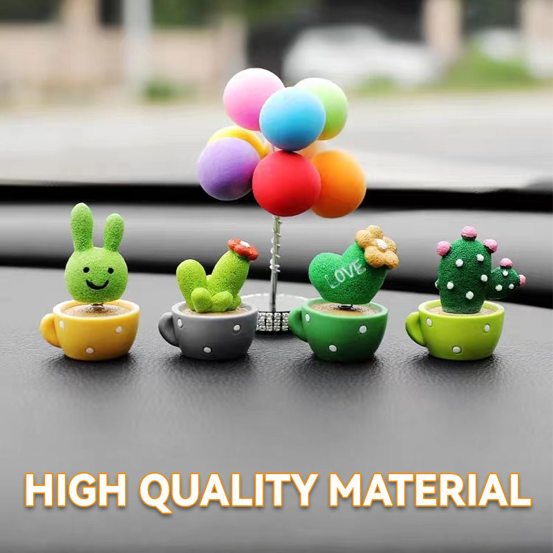 Cute Cactus Small Potted Car Ornaments