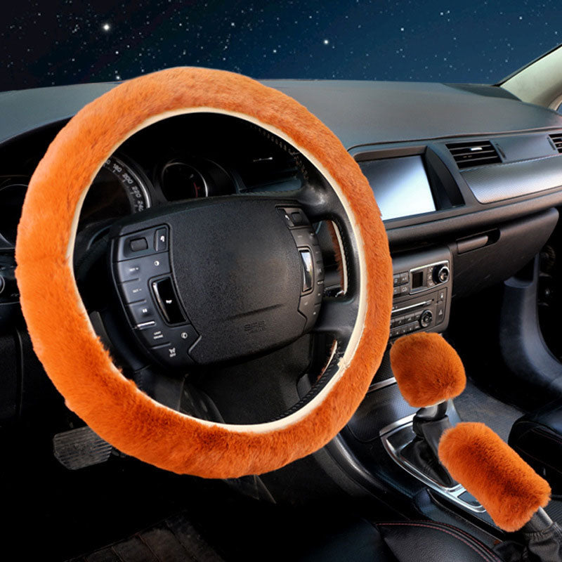 High elastic plush steering wheel cover