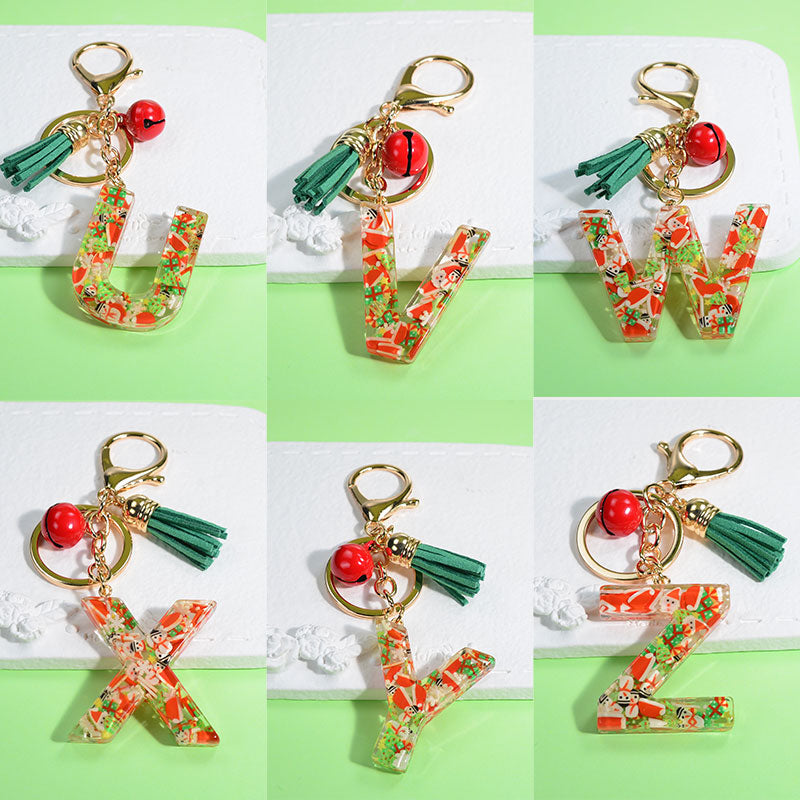 Christmas Theme English Letter Keychain