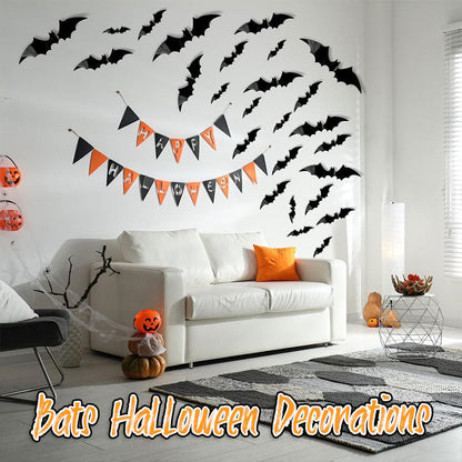 Halloween 3D Bat Decoration Wall（12pcs）