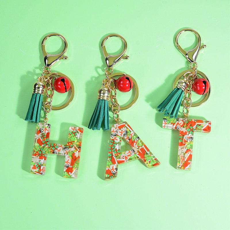 Christmas Theme English Letter Keychain