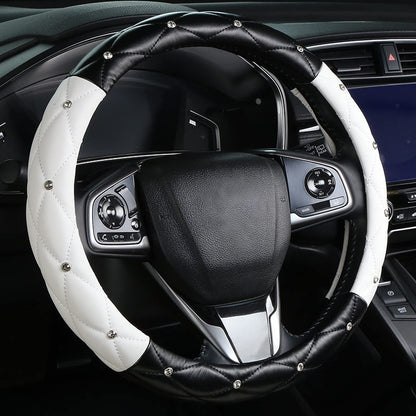 Diamond pattern steering wheel cover