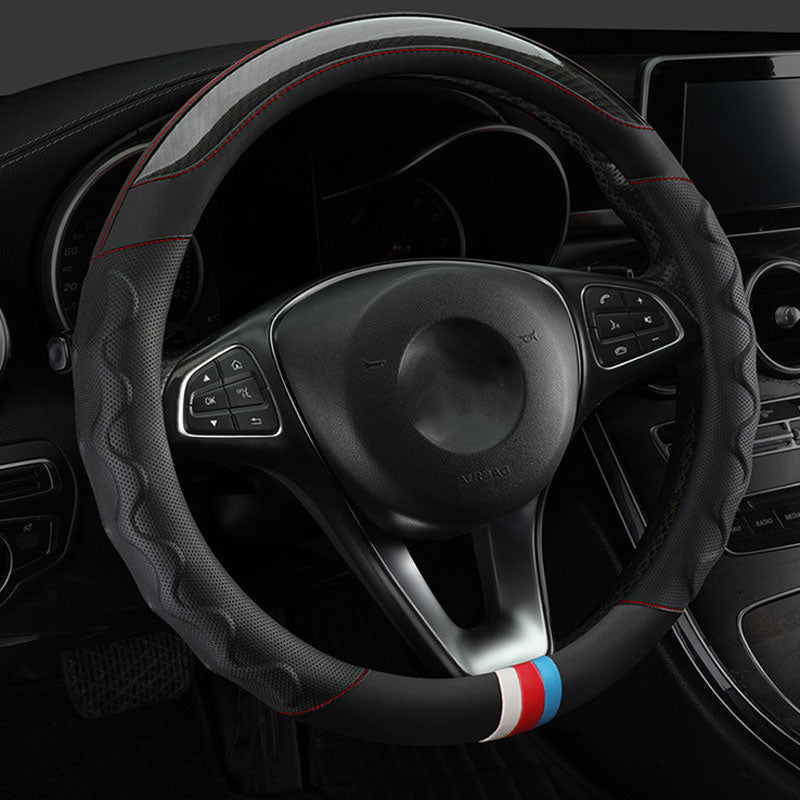 Carbon Fiber Color Block Steering Wheel Cover
