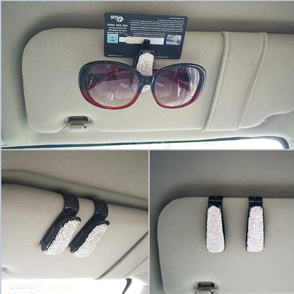 Car glasses clip with diamonds