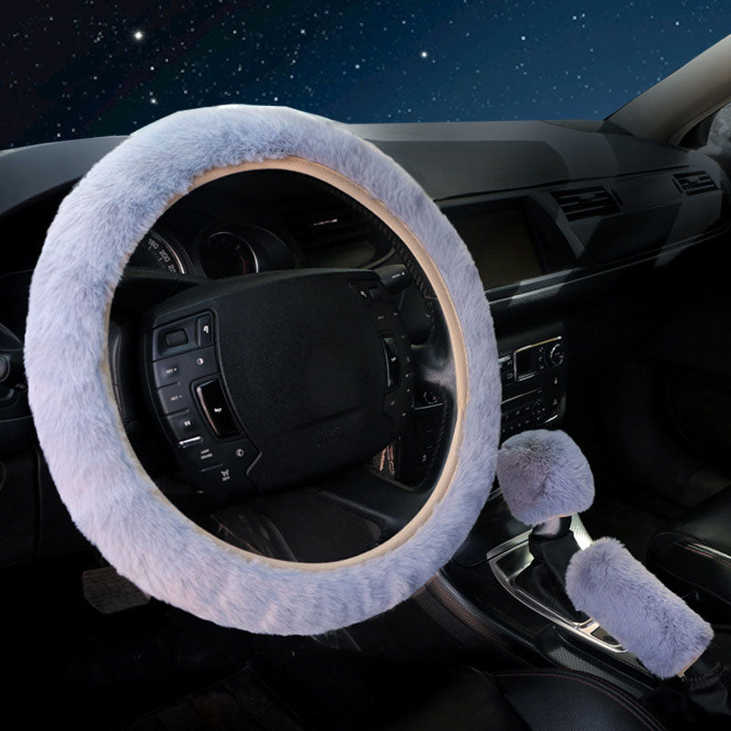 High elastic plush steering wheel cover