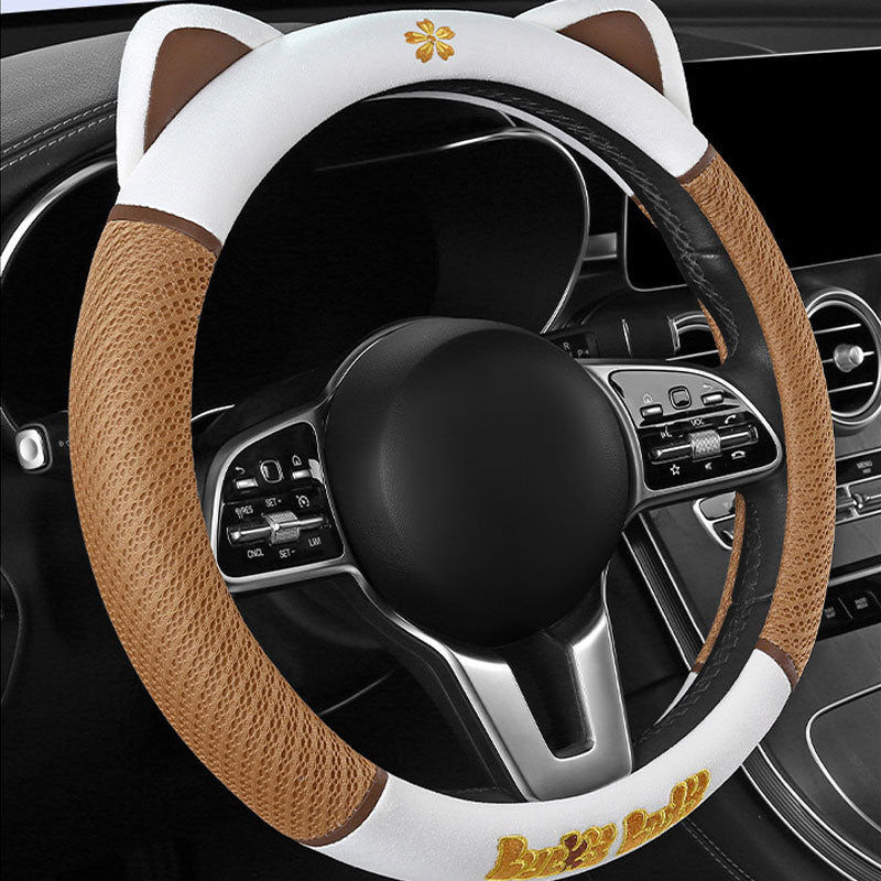 Cute Cartoon Sweet Cat Steering Wheel Cover