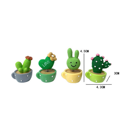 Cute Cactus Small Potted Car Ornaments