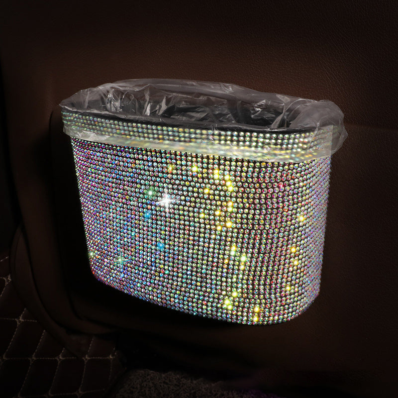 Car Diamond Studded Trash Can