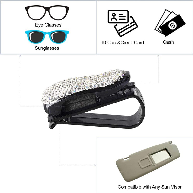 Car glasses clip with diamonds