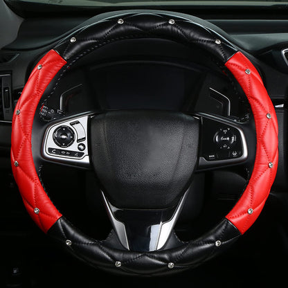 Diamond pattern steering wheel cover