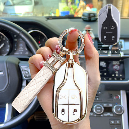 Maserati Car Key Case Rhinestones Keychain