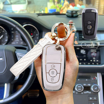 Ford Car Key Case Rhinestones Keychain