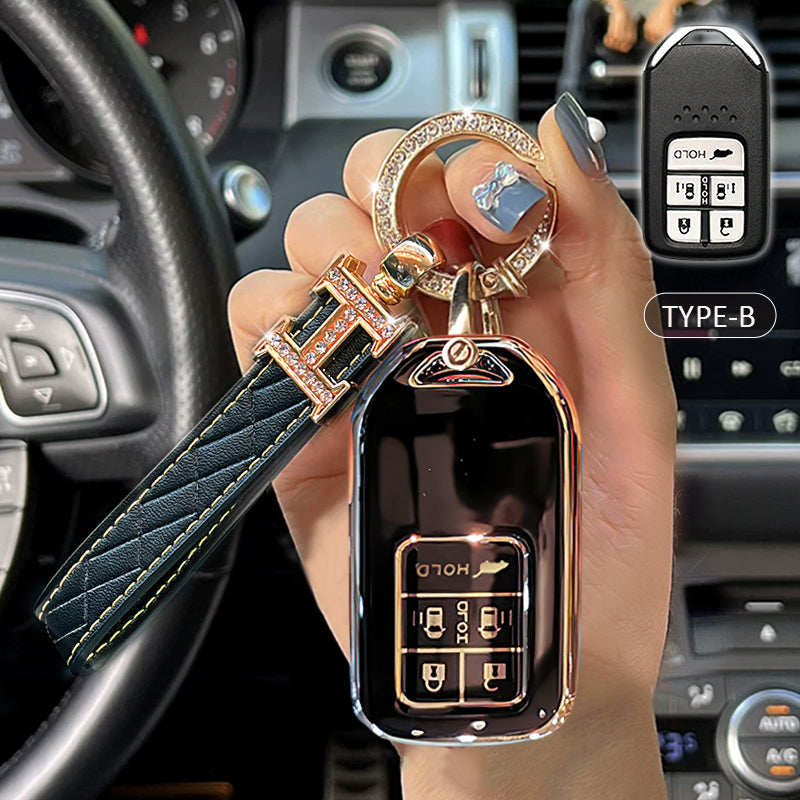Honda Car Key Case Rhinestones Keychain