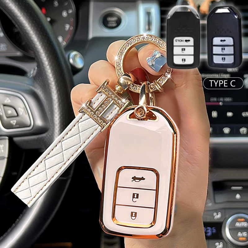 Honda Car Key Case Rhinestones Keychain