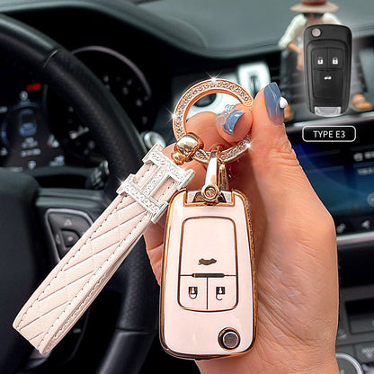 Chevrolet Car Key Case Rhinestones Keychain
