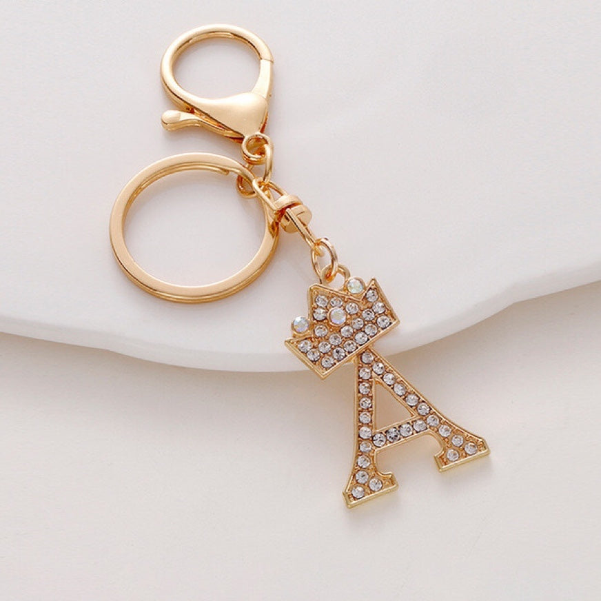 Diamond Crown Letter Key Pendant