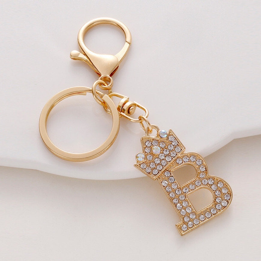 Diamond Crown Letter Key Pendant