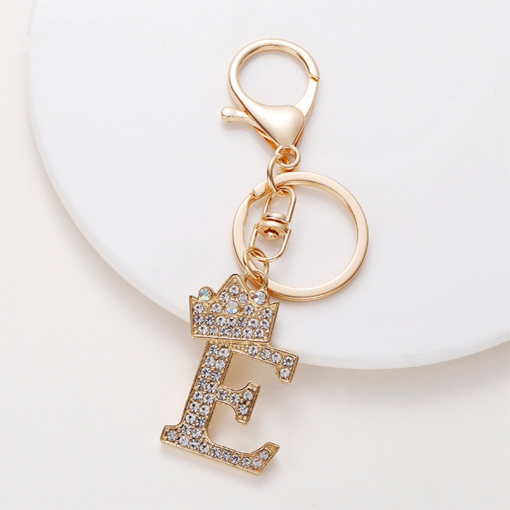 Diamond Crown Letter Key Pendant